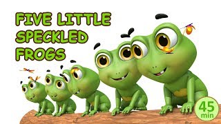 five little speckled frogs sat on a speckled log  Jugnu kids Nursery Rhymes amp Kids Songs [upl. by Launce]