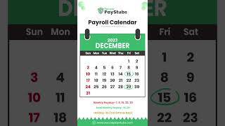 December 2023 Payroll Calendar for Small Business Owners  Weekly and SemiMonthly Schedules [upl. by Furmark]