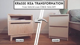 MODERNE Nachttische bauen  IKEA Hack  MALM Kommode austauschen  Schlafzimmer Makeover [upl. by Ulrick]