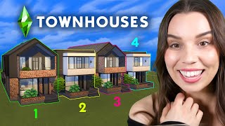 I built 4 Townhouses For Rent in The Sims 4 [upl. by Bal]