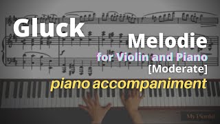 Gluck  Melodie for Violin and Piano Piano Accompaniment Moderate [upl. by Malamud219]