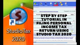 Step by Step Guide in Filing Income Tax Return using Studio Tax 2020  Ontario Canada [upl. by Ennaej501]