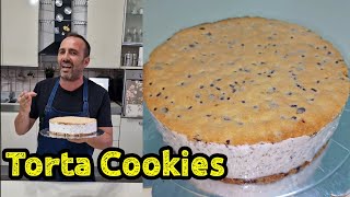 Torta Cookies semifreddoRicetta semplicissima e leggera con albume duovo [upl. by Suvart]