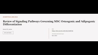 Review of Signaling Pathways Governing MSC Osteogenic and Adipogenic Differentiation  RTCLTV [upl. by Gimble]