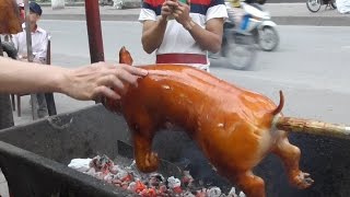 Vietnam street food  Crispy Roast BBQ Whole Pig Hog  Street food in Vietnam 2016 [upl. by Ianahs980]