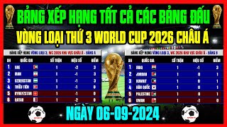 Kết Quả Bảng Xếp Hạng Vòng Loại Thứ Ba World Cup 2026 Khu Vực Châu Á Ngày 692024  Nhật Bản Số 1 [upl. by Notsirb589]