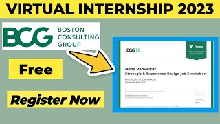 BCG Company internship  internship for college students  work from home  Internship 2023 [upl. by Yenrab580]