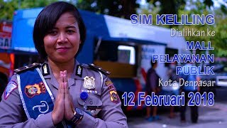 Jadwal SIM Keliling Polresta Denpasar mulai 12 Februari 2018 [upl. by Eittod]