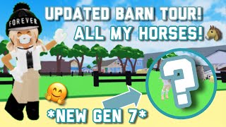 🤗 UPDATED BARN TOUR All my horses 🐴  roblox horsevalley  alextheequestrian [upl. by Nalyak544]