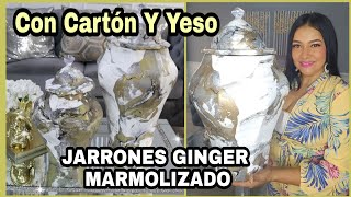 CREA TUS PROPIOS JARRONES GINGER EN TENDENCIA MARMOLIZADO [upl. by Birgitta]