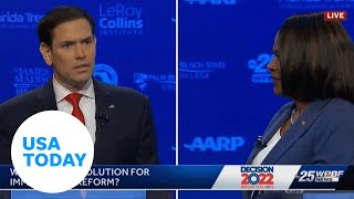 Rubio Demings face off in fiery Florida Senate debate  USA TODAY [upl. by Pomfret]