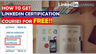 How to get certificate from linkedin learning for free 2024 [upl. by Santiago]