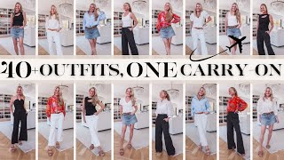 More Than 40 Outfits… Using ONLY 14 Pieces Summer Packing Pack in Carry On Travel Wardrobe [upl. by Wieche]