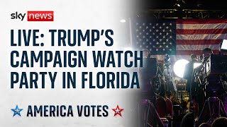 US election latest Donald Trump expected to speak at campaign watch party in Florida [upl. by Keg]