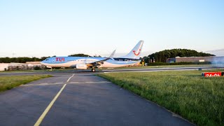 TuiFly Belgium Boeing 737800 landing  Wevelgem International Airport [upl. by Ttenaj501]