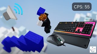 Drag Clicking and Keyboard Sounds ASMR w Handcam Roblox BedWars [upl. by Gilpin985]