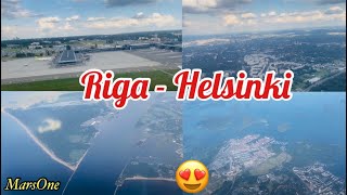 Amusing Landscapes Takeoff 🛫 amp Landing 🛬 View from Riga to Helsinki Vantaa Finland MarsOne41 [upl. by Annhoj]