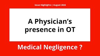 Highlights  August 24 Issue  Medical Law Cases  For Doctors [upl. by Natsyrk84]