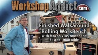 Rolling Woodworkers Bench part 1 with Festool MFT1080 table  Finished Walk around [upl. by Tanberg]