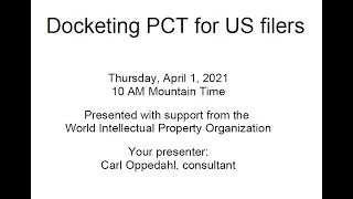 Docketing PCT for US filers [upl. by Susette]