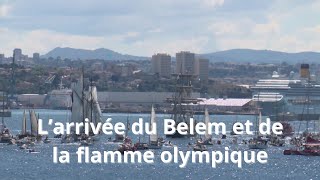 Flamme olympique à Marseille  arrivée du Belem [upl. by Yddeg265]