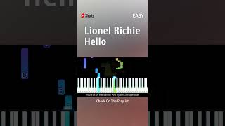 Lionel Richie  Hello  EASY Piano TUTORIAL by Piano Fun Play YouTubeShorts shorts [upl. by Olivie]