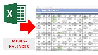 Jahreskalender 2021 I Excel Vorlage I Excelpedia [upl. by Hofstetter931]