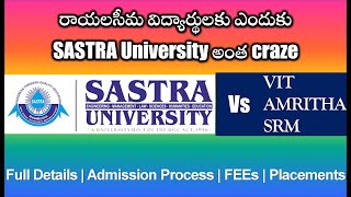 sastra university admission placements fees hostel fee Sastra vs amritha sastra vs vit vs SRM [upl. by Fesuoy]