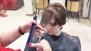 AMAZING HAIRCUT  SHORT PIXIE BOB WITH NO UNDERCUT [upl. by Lily]