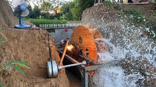 Build mini hydroelectricity with wooden hydroelectric wheels [upl. by Jeffie]