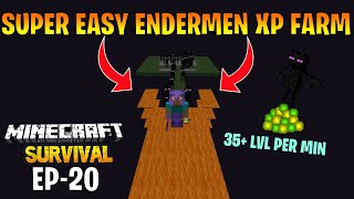 I BUILT SUPER EASY ENDERMEN XP FARM IN MINECRAFT SURVIVAL [upl. by Joerg]