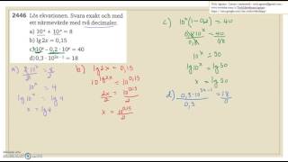 Matematik 5000 Ma 2c Kapitel 2 Exponentialekvationer och logaritmer 2446 [upl. by Janna406]