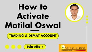 How to activate Motilal Oswal trading and demat account online  Reactivate Motilal Oswal account [upl. by Hsac682]