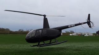 Robinson R44 Very close landing and takeoff 1080p [upl. by Ilehs]