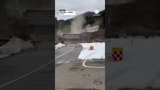 Residents Run From Landslide After Japan Earthquake  AccuWeather [upl. by Rocky]