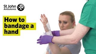 How to Bandage A Hand  First Aid Training  St John Ambulance [upl. by Skye]