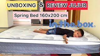 UNBOXING amp REVIEW SPRING BED IN THE BOX 160x200 cm HARGA 23 JUTAAN [upl. by Neved]