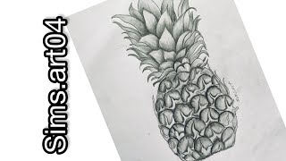 How to draw realistic pineapple step by step  Realistic drawing tricks [upl. by Tnattirb]