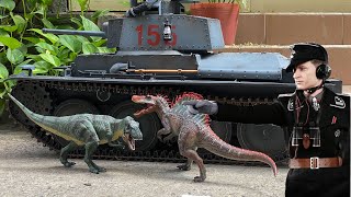 Panzer 38t  16 scale RC Tank  Action Figure  Michael Wittmann  Tyrannosaurus Rex Spinosaurus [upl. by Eelarual]