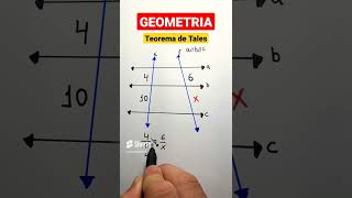 TEOREMA DE TALES Geometria shortssprintbrasil [upl. by Laryssa]