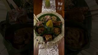 Balinese begibung sharing dishes eating food hkfoodies foodie foodlover bali indonesianfood [upl. by Neerac193]