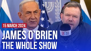 Has Netanyahu made Israel a pariah state  James OBrien  The Whole Show [upl. by Eelrebma]