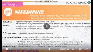 Nifedipine Indications Mechanism of Action Contraindications Side effects [upl. by Allicirp]