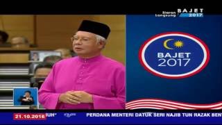 Najib Razak Ucapan Pembentangan BAJET 2017 di Parlimen [upl. by Erialc]