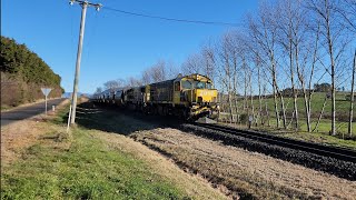 TasRail 2010 2054 46 Coal train crossing Brooklyn Road Moltema [upl. by Eissert269]