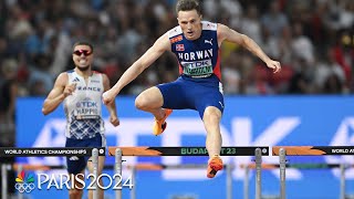 Karsten Warholm cruises into 400m hurdle World Championship final with strong semi  NBC Sports [upl. by Bollay]