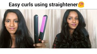 Easy curls within 10 minutes😍using Hair Straightener [upl. by Perce189]