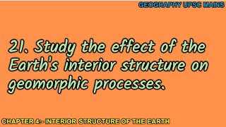 421 Impact of Earths Interior Structure on Geomorphic Processes [upl. by Essenaj]