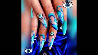 Blue Eye  Nail Art  Gel Extensions 2022 💙👁💙 [upl. by Seebeck716]