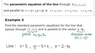 Math 2110 Section 115 Video 2 Parametric Eqns of a Line [upl. by Yren548]